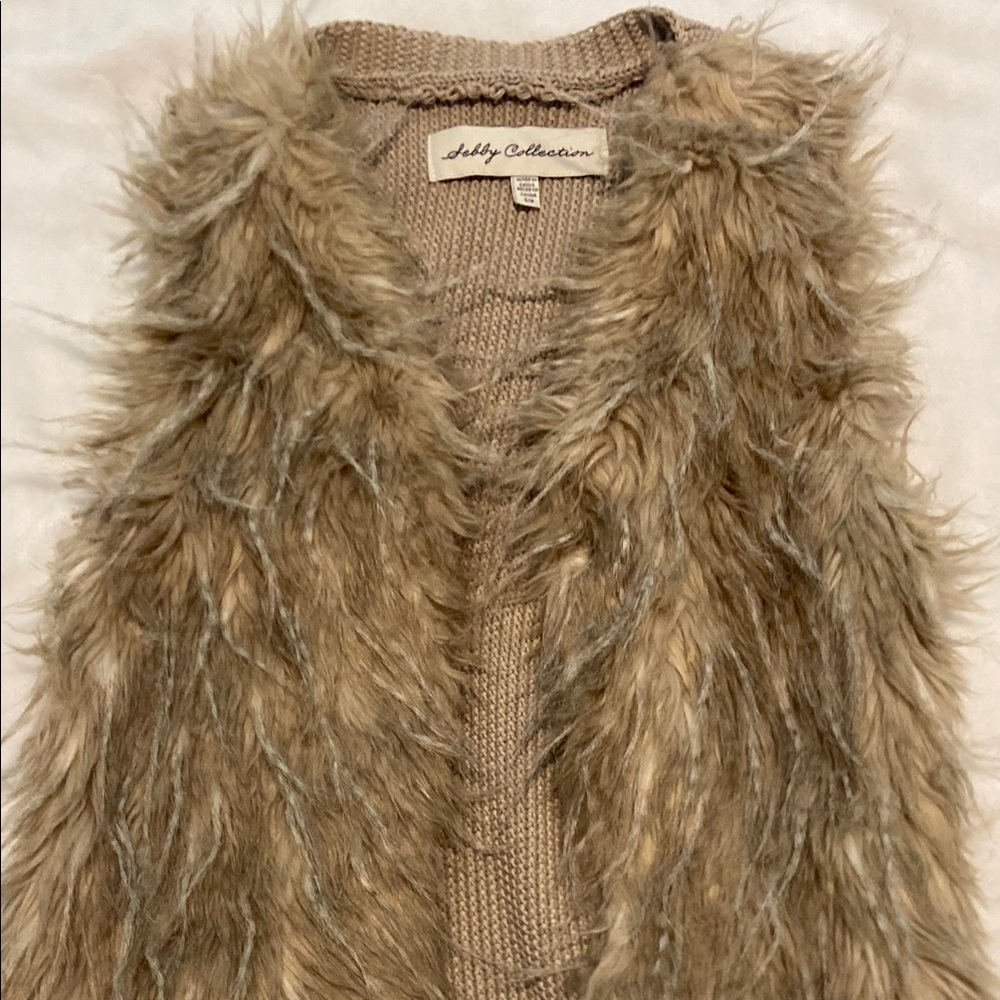 Faux Fur Vest in Tan
